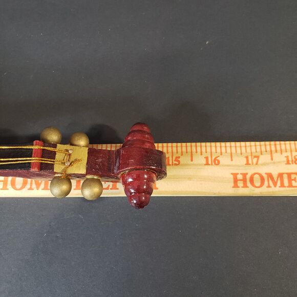 Vintage Faux Miniature Wooden Violin with Bow Shelf Decoration Decor 15" - Picture 6 of 12